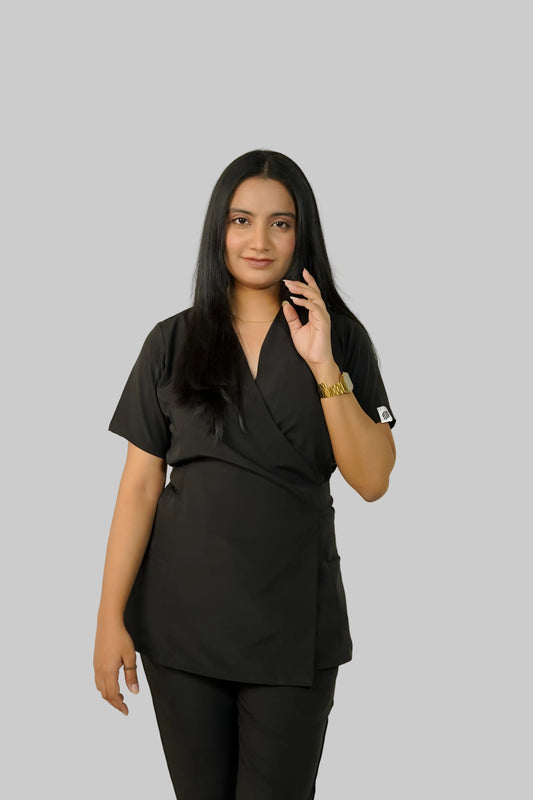 Midnight Black Feathersoft™ Paris Scrub Set