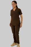 Lisbon Brown V-Neck Classic Scrubs