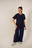 Navy Blue V-Neck Classic Scrubs