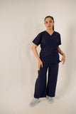 Navy Blue V-Neck Classic Scrubs