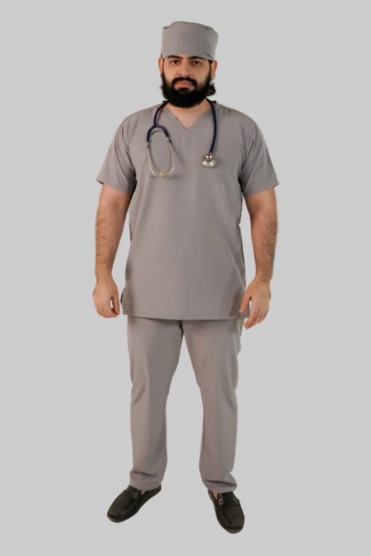 Oslo Grey V-Neck Classic Scrubs –
