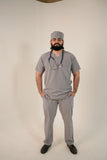 Oslo Grey V-Neck Classic Scrubs –