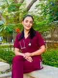 Mulberry Maroon Milano scrub