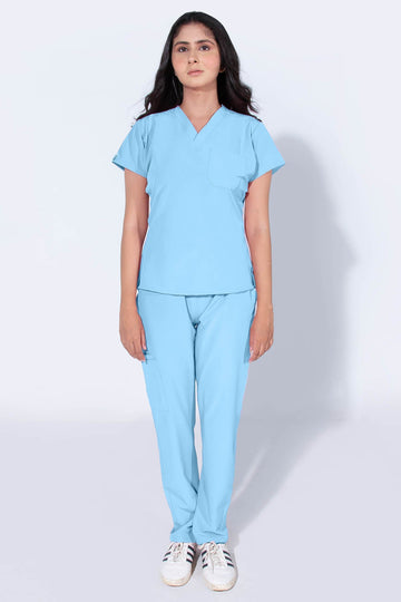 sky blue scrubs for women