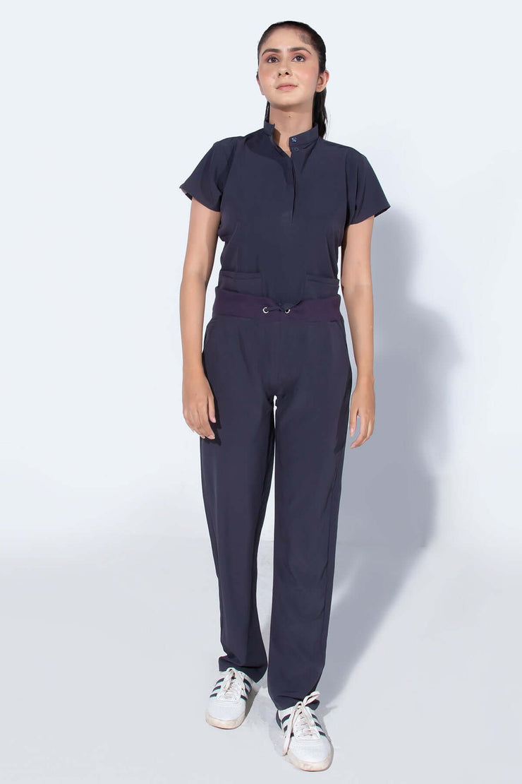 Lead Grey | 4 Pockets Mandarin Collar - Scrubs Pk