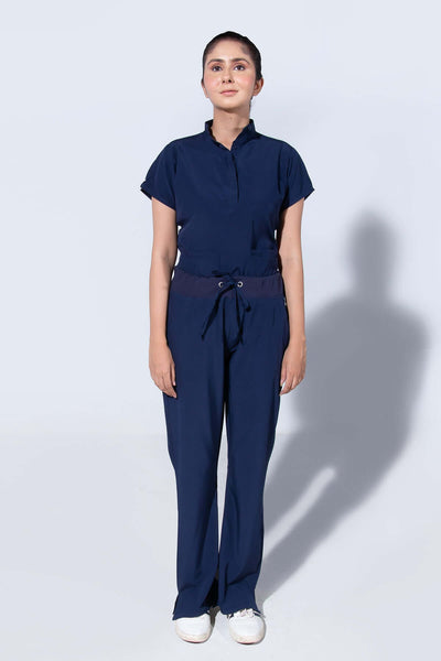 Navy Blue | 4 Pockets Mandarin Collar - Scrubs Pk