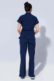 Navy Blue | 4 Pockets Mandarin Collar - Scrubs Pk