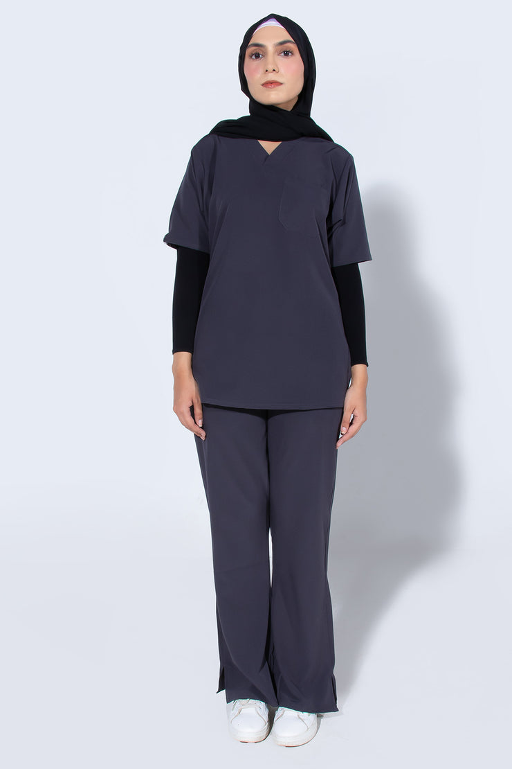 Lead Grey | Women Classic Collar - Scrubs Pk