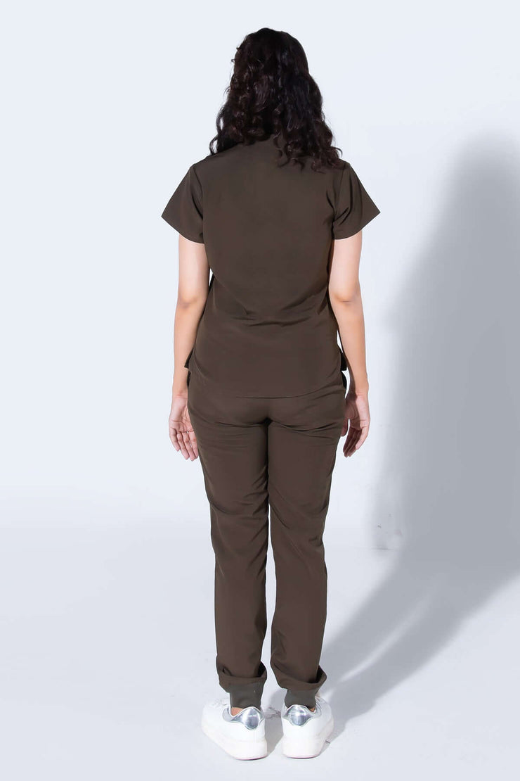 Olive green | 4-Pocket Mandarin Collar - Scrubs Pk