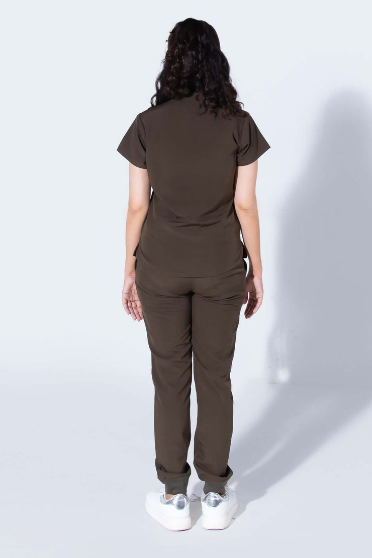 Olive green | 4-Pocket Mandarin Collar - Scrubs Pk