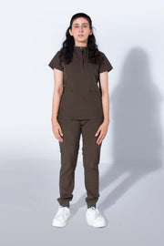 Olive green | 4-Pocket Mandarin Collar - Scrubs Pk