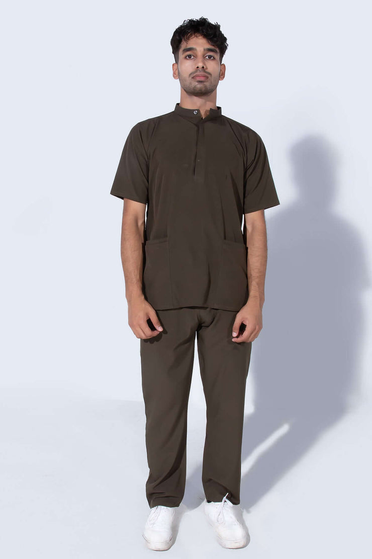 Olive Green | 4-Pocket Mandarin Collar - Scrubs Pk