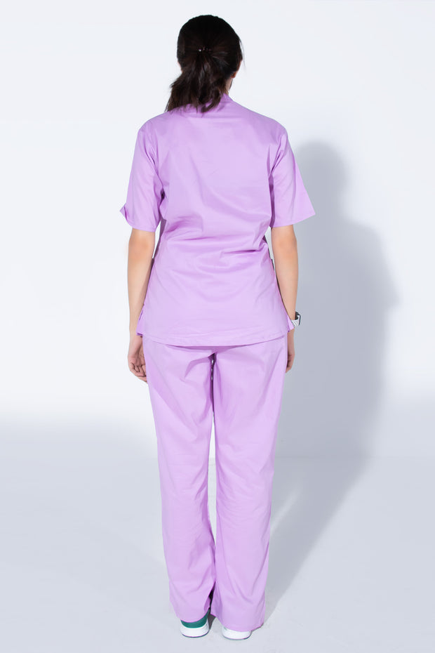 Lavender | Women 4-Pocket Mandarin Collar - Scrubs Pk