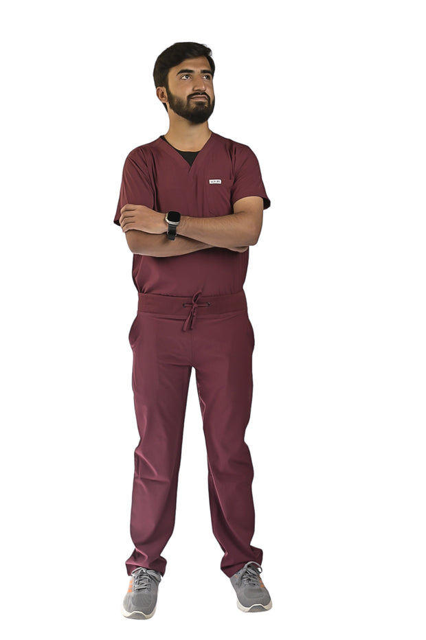 Maroon Men's Scrubs - Scrubs Pk