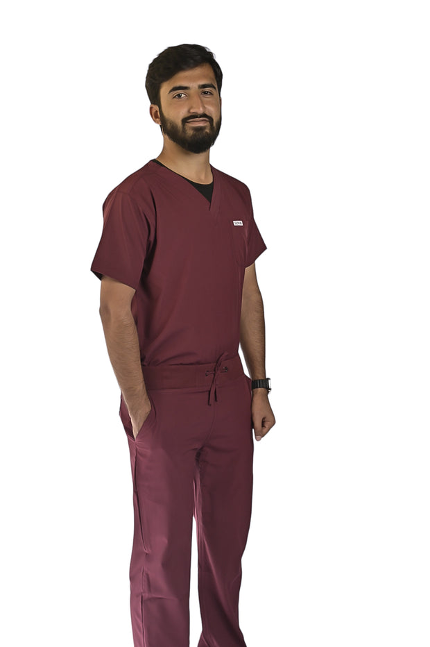 Maroon Men's Scrubs - Scrubs Pk