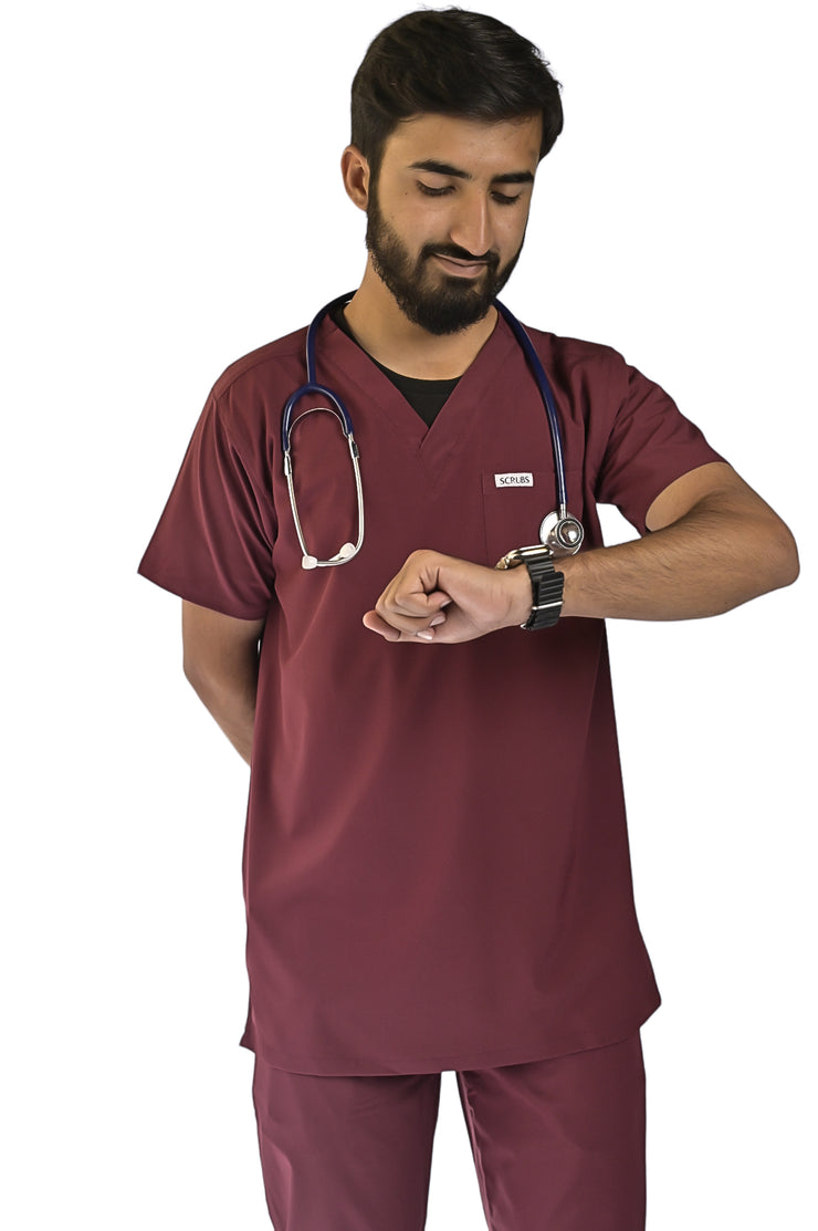 Maroon Men's Scrubs - Scrubs Pk