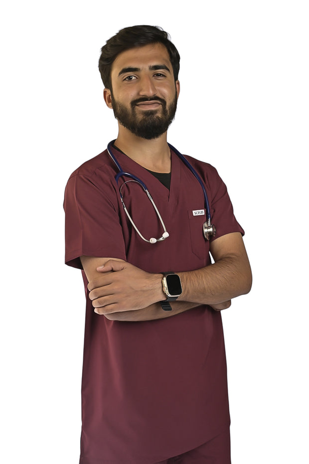 Maroon Men's Scrubs - Scrubs Pk