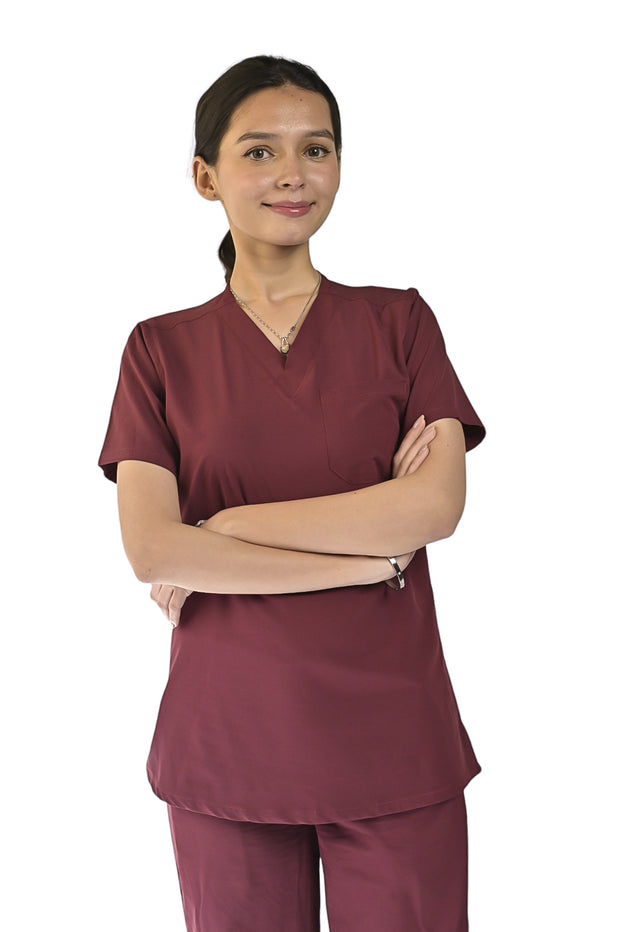 Maroon Women Scrubs - Scrubs Pk