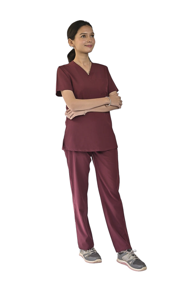 Maroon Women Scrubs - Scrubs Pk