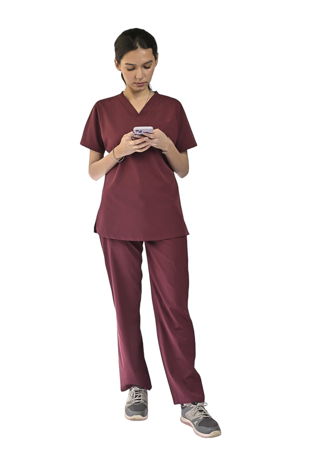 Maroon Women Scrubs - Scrubs Pk