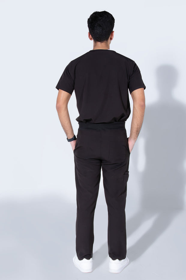 Midnight Black | 4-Pocket Mandarin Collar - Scrubs Pk