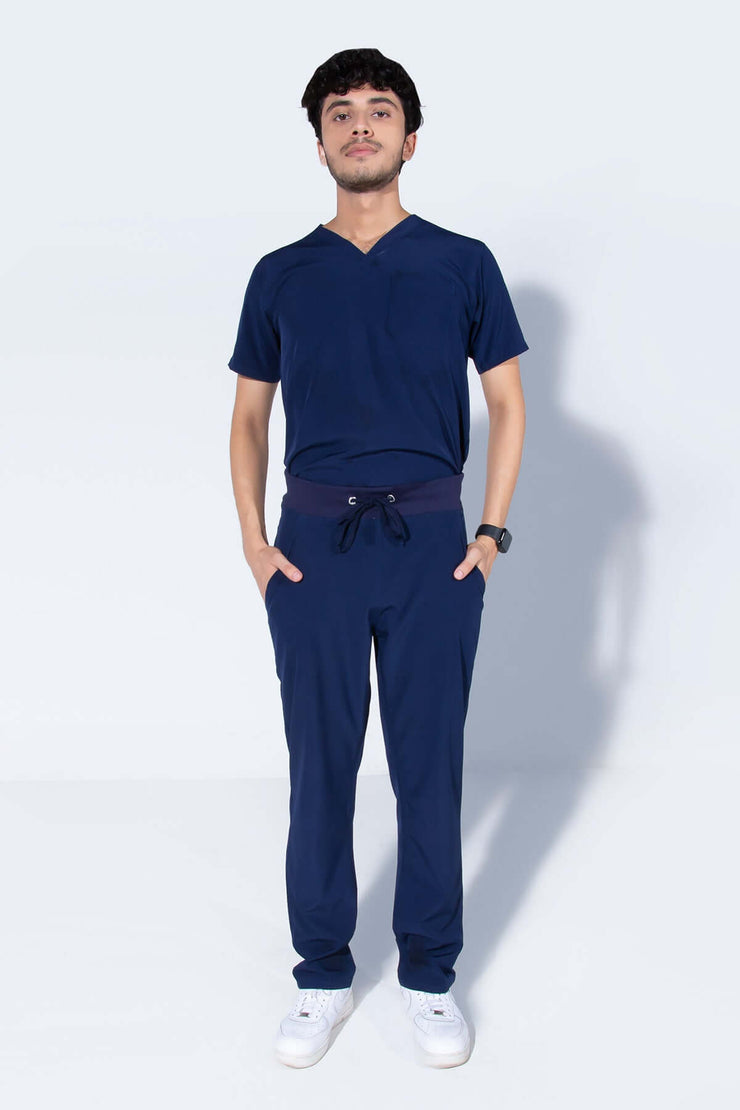 Navy Blue | 4-Pocket Mandarin Collar - Scrubs Pk