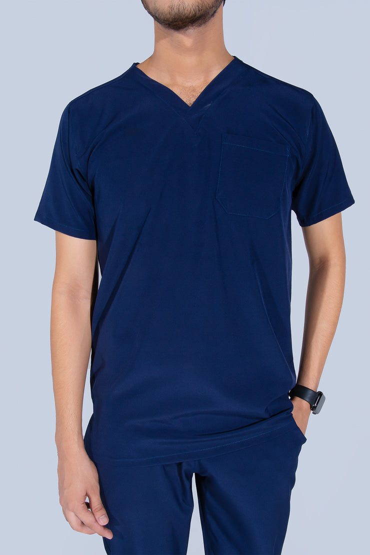 Navy Blue | 4-Pocket Mandarin Collar - Scrubs Pk