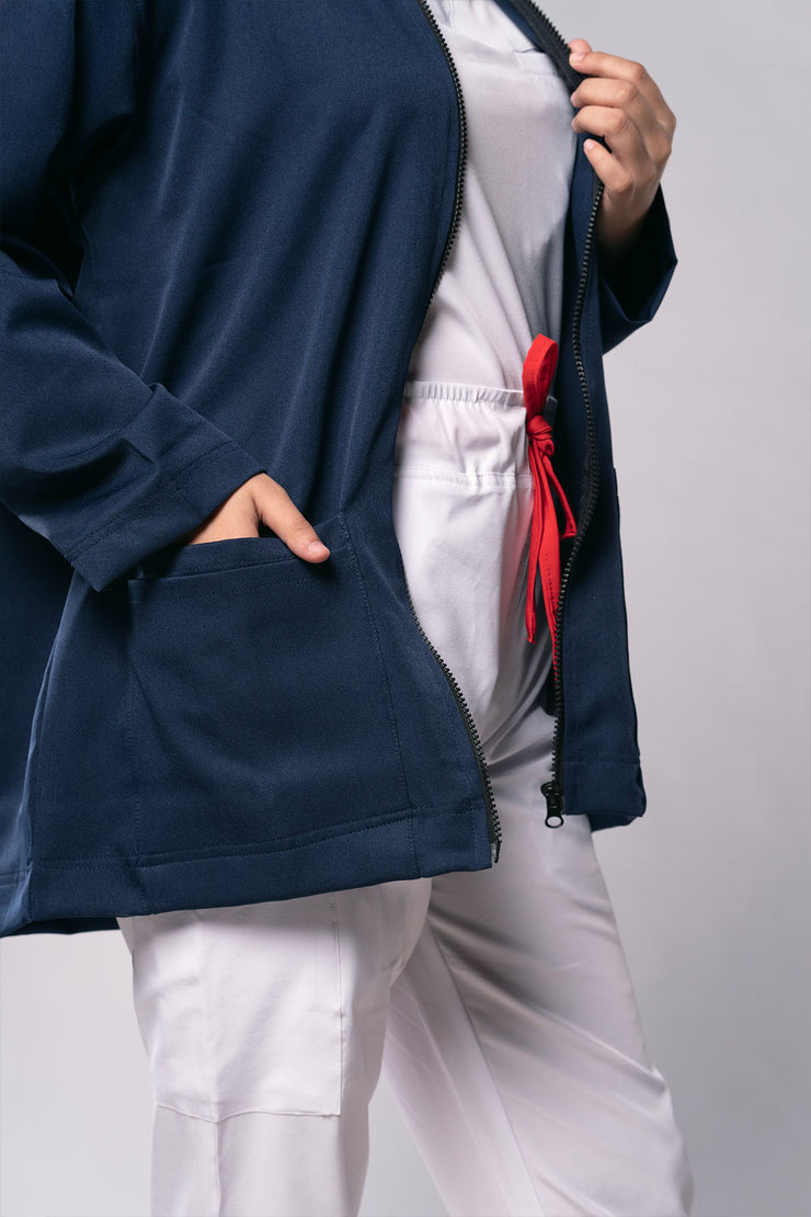 Classic Scrub Jacket Navy Blue Female