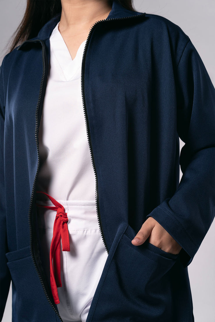 Classic Scrub Jacket Navy Blue Female