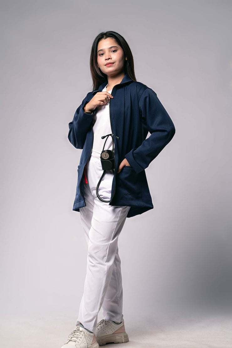 Classic Scrub Jacket Navy Blue Female