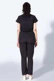 Midnight Black 4-pocket Mandarian collar - Scrubs Pk