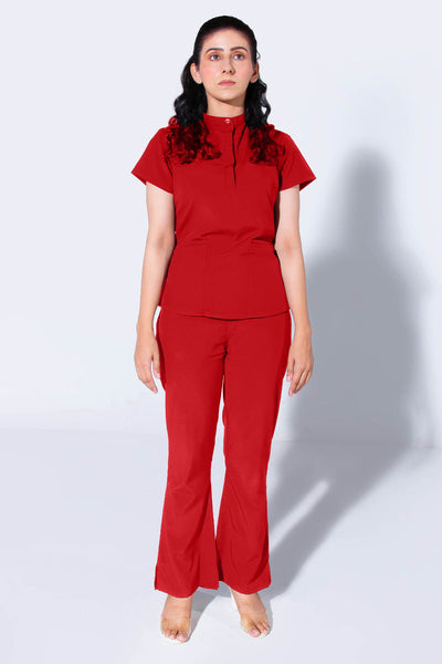 Ferrari Red | Women Mandarin Collar (Premium)