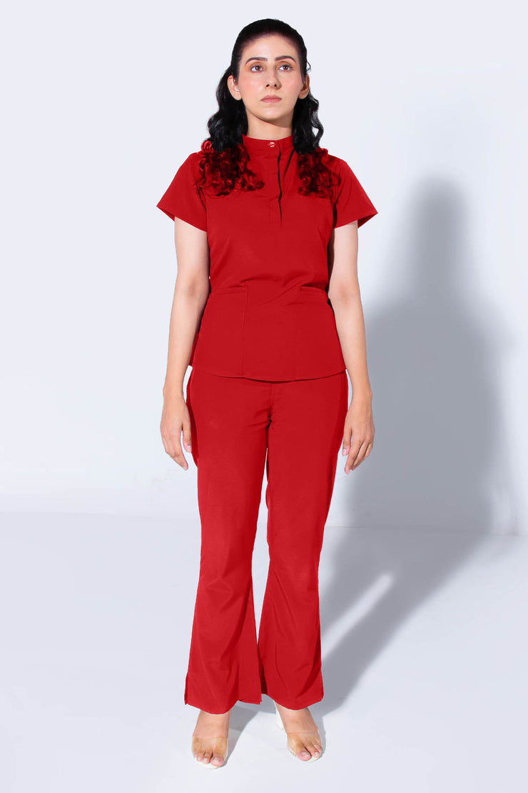 Ferrari Red | Women Mandarin Collar (Premium)