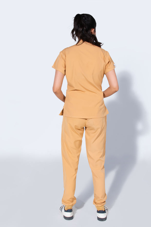 Tan beige | Women Mandarin Collar - Scrubs Pk