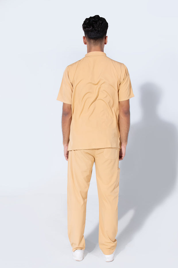 Tan Beige | 4-Pocket Mandarin Collar - Scrubs Pk