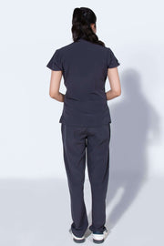 Lead Grey | 4 Pockets Mandarin Collar - Scrubs Pk