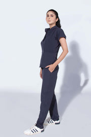 Lead Grey | 4 Pockets Mandarin Collar - Scrubs Pk