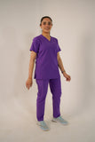 Dark Lavender V-Neck Classic Scrubs – Stylish & Comfortable