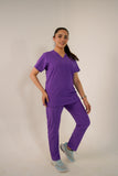 Dark Lavender V-Neck Classic Scrubs – Stylish & Comfortable