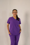 Dark Lavender V-Neck Classic Scrubs – Stylish & Comfortable
