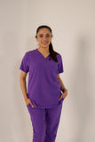 Dark Lavender V-Neck Classic Scrubs – Stylish & Comfortable