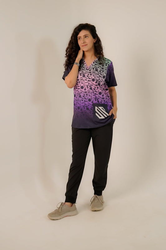 Signature Printed Feathersoft™ With Black trousers