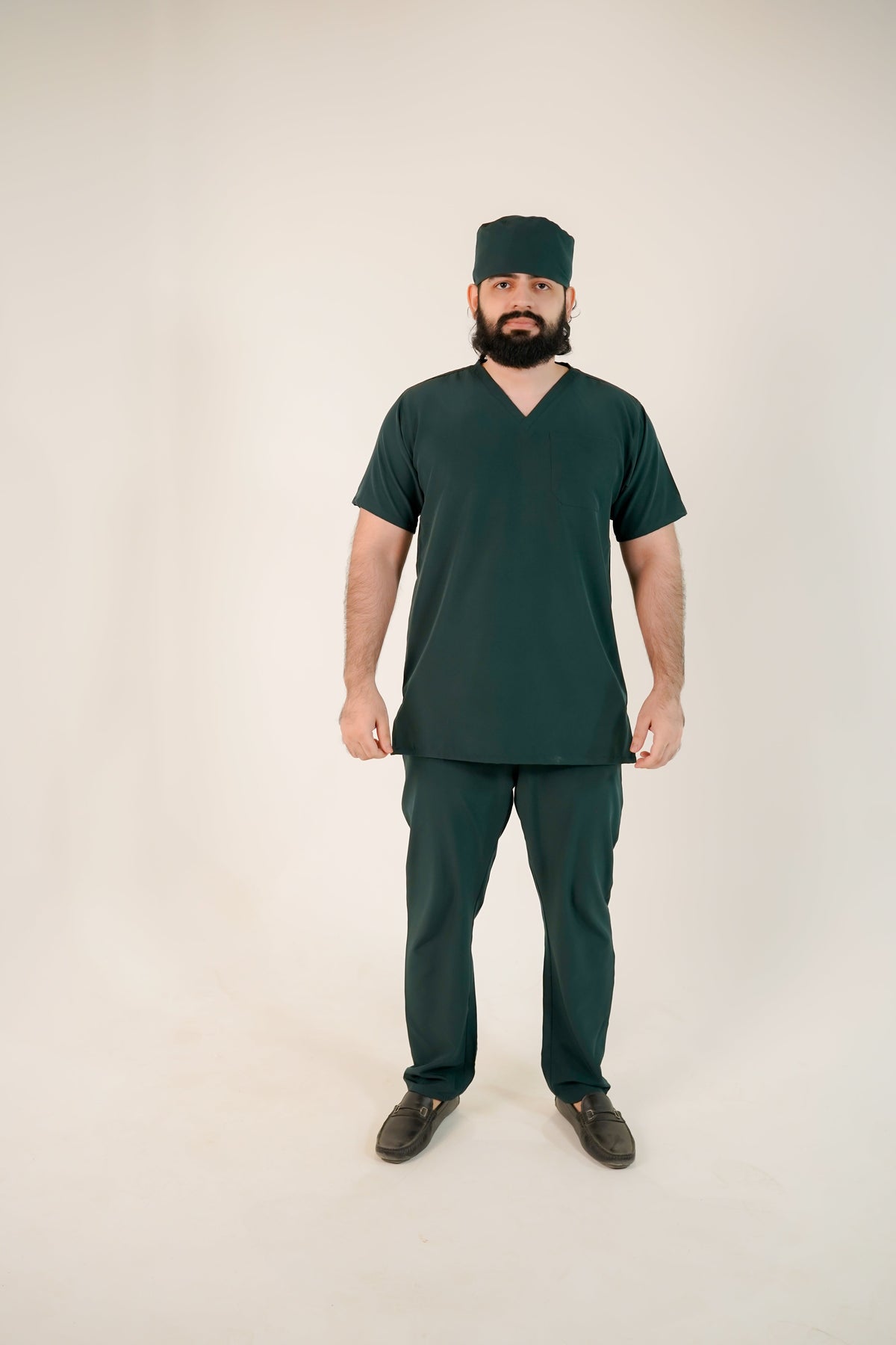 Dark Jungle Green V Neck Classic