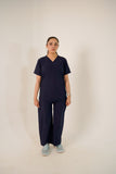 Navy Blue V-Neck Classic Scrubs – Comfortable & Durable