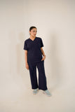 Navy Blue V-Neck Classic Scrubs – Comfortable & Durable