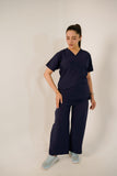 Navy Blue V-Neck Classic Scrubs – Comfortable & Durable