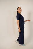 Navy Blue V-Neck Classic Scrubs – Comfortable & Durable