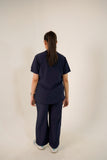 Navy Blue V-Neck Classic Scrubs – Comfortable & Durable