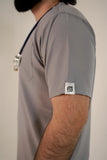 Oslo Grey V-Neck Classic Scrubs – Stylish & Comfortable