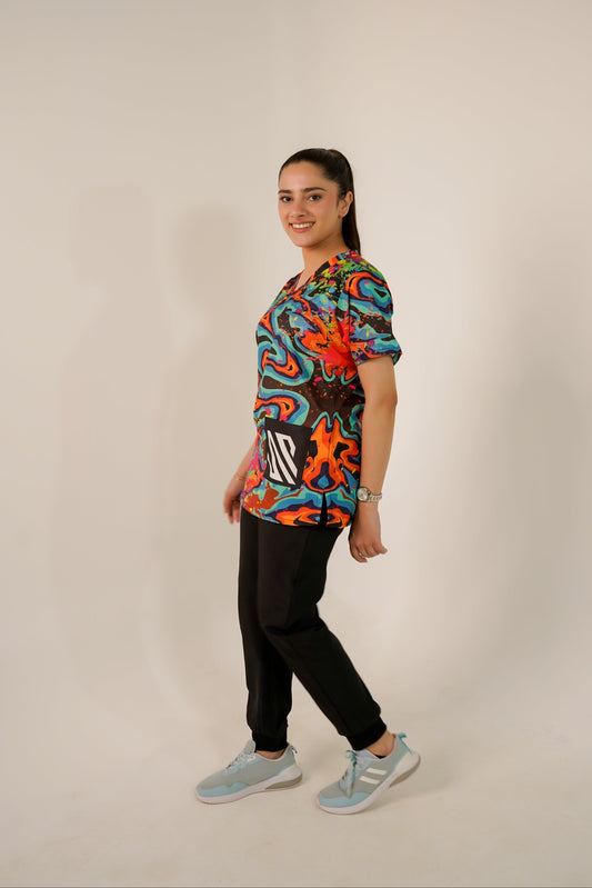 Signature Printed Feathersoft™ With Black Trousers